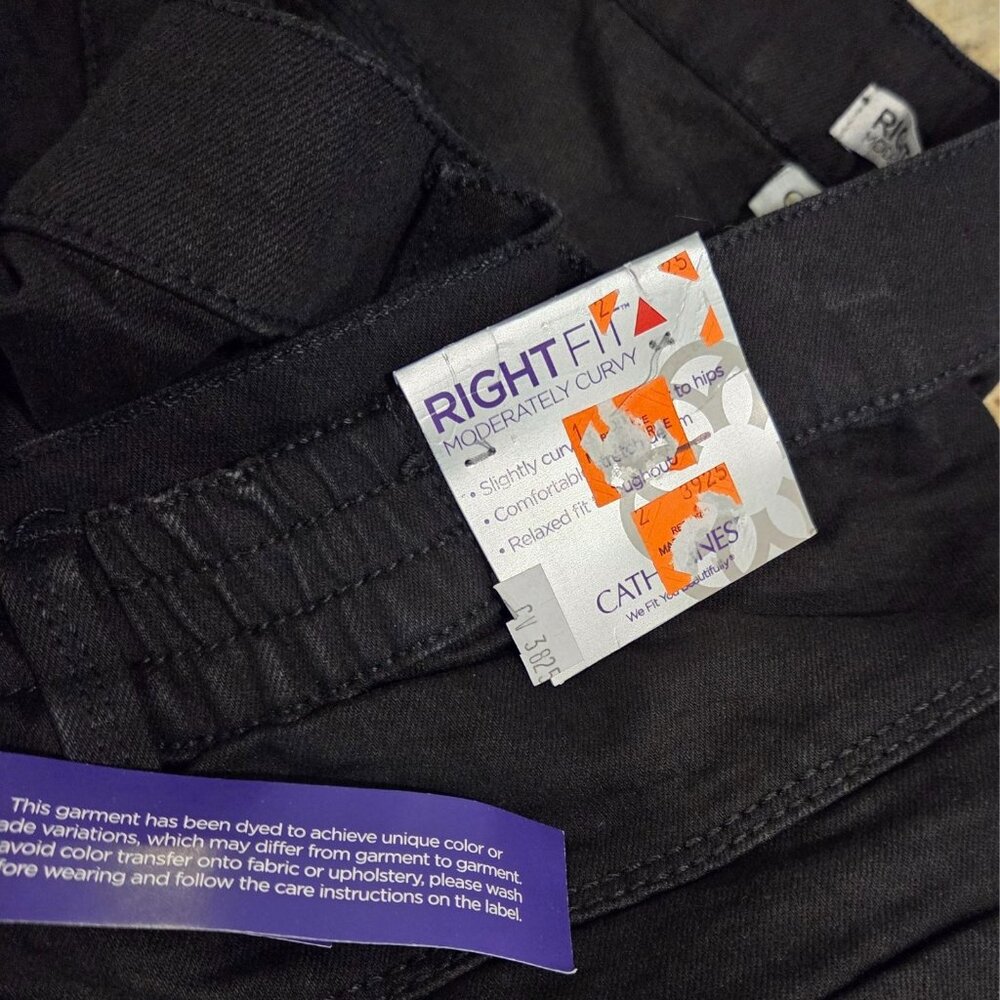 NEW! Catherines Sz 28WP jeans Right Fit Moderately Curvy Straight Side Elastic - Picture 11 of 14